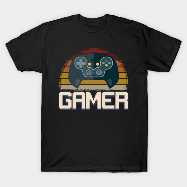 Vintage Retro Gamer Graphic Tees Video Game Player Gift T-Shirt by Proficient Tees